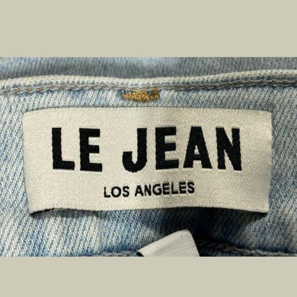 New Le Jean Bella Crop Flare Jeans Light Blue size 32 lightwash denim high rise - Picture 8 of 9